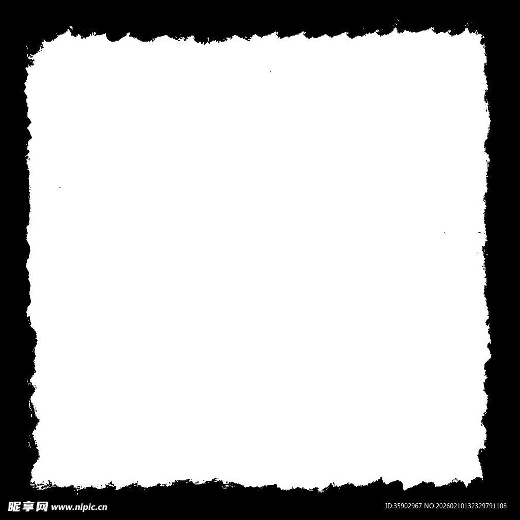 黑色边框白色背景方形图