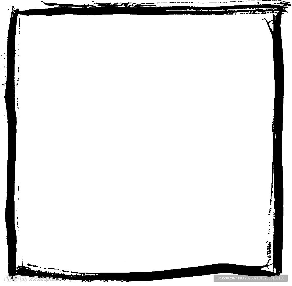 手绘黑色方形边框图案