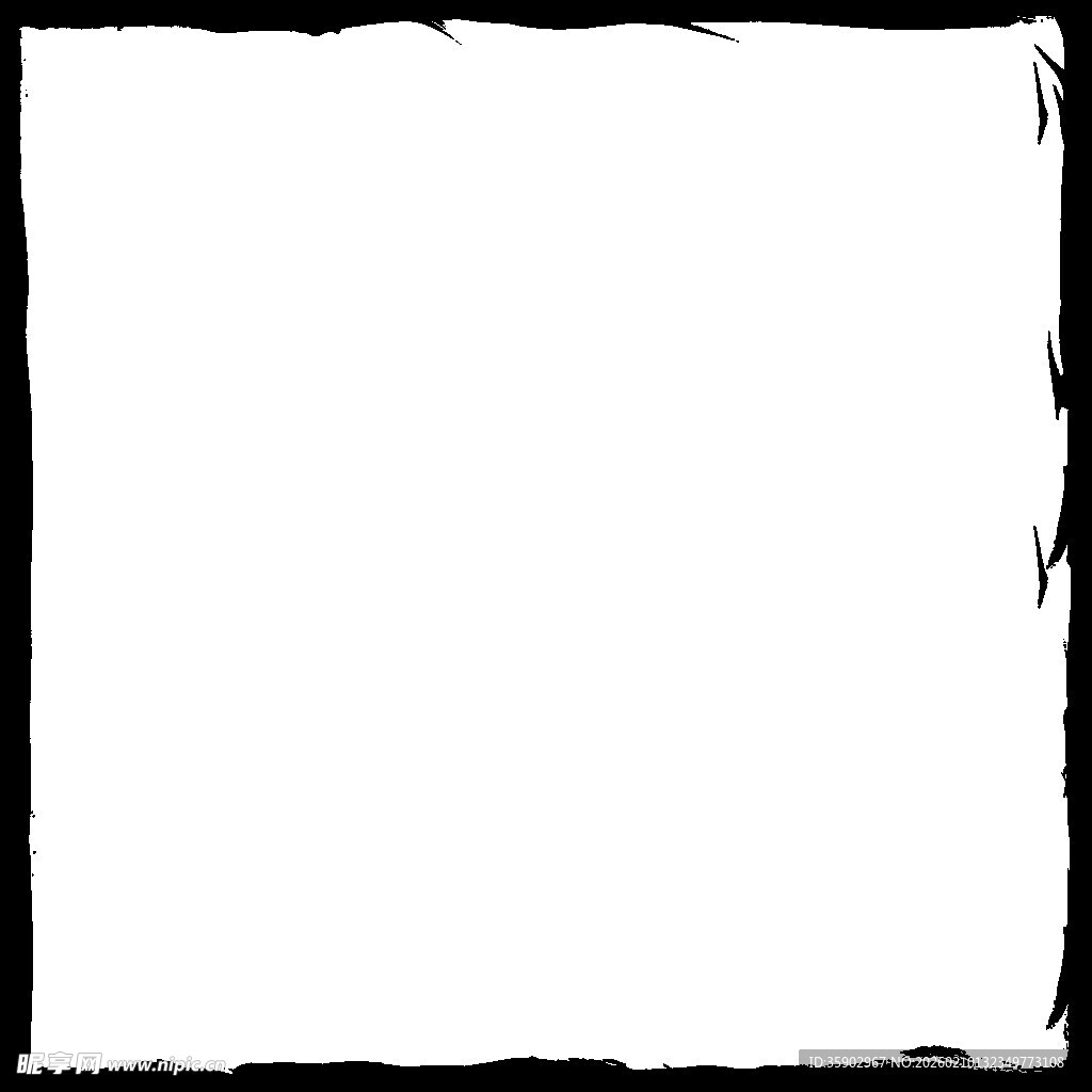 黑色手绘风方形边框
