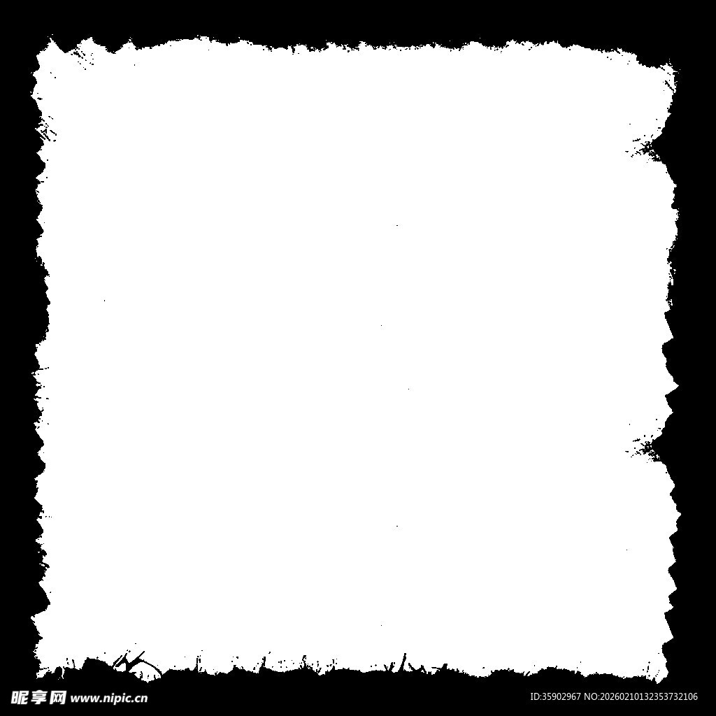 黑色边框白色背景方形图
