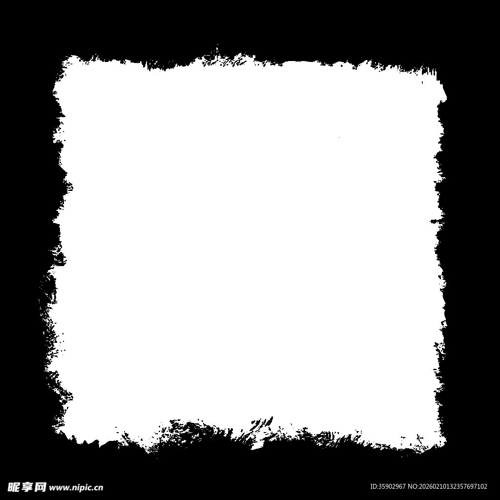白色墨痕方形笔触背景