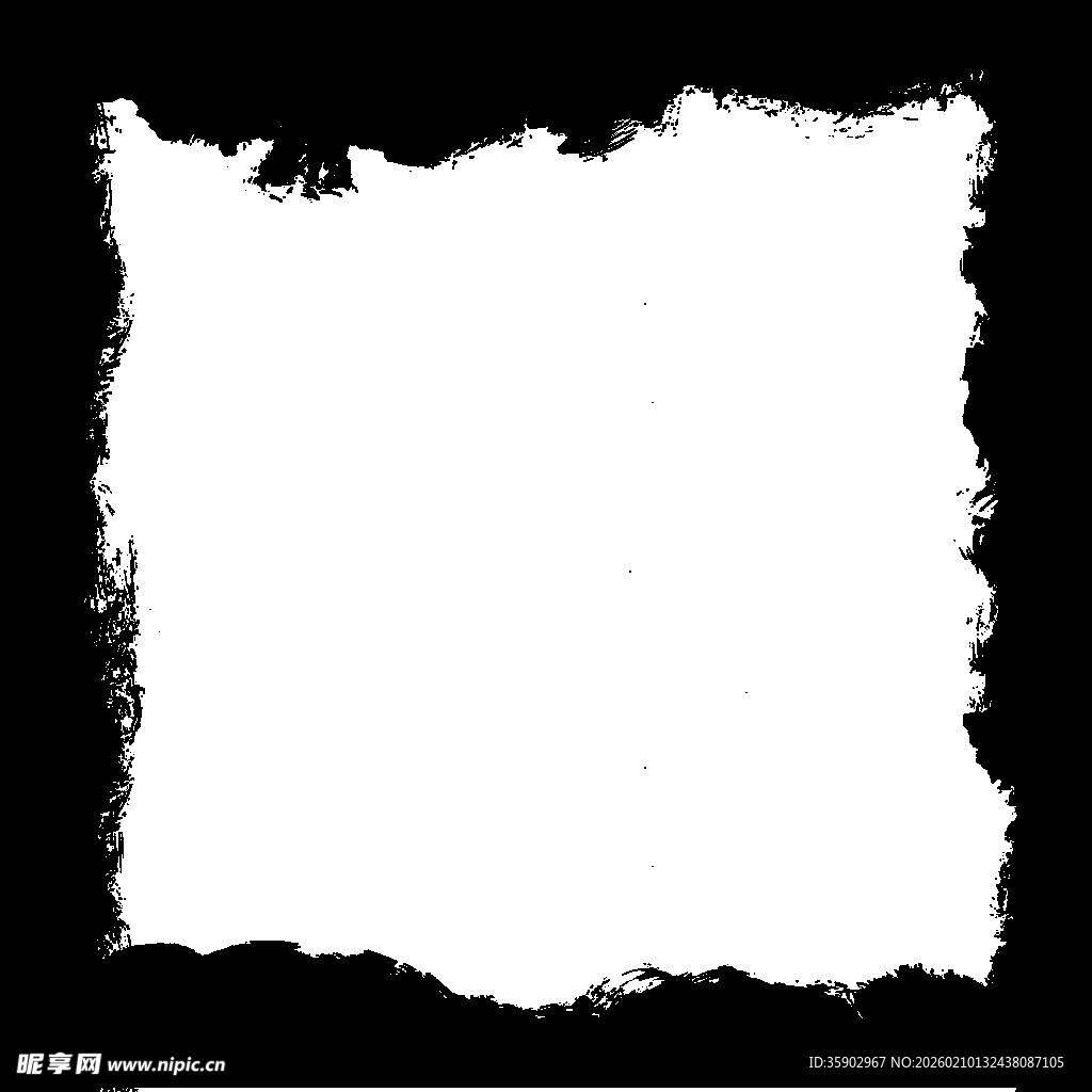 黑色墨痕边框空白背景图