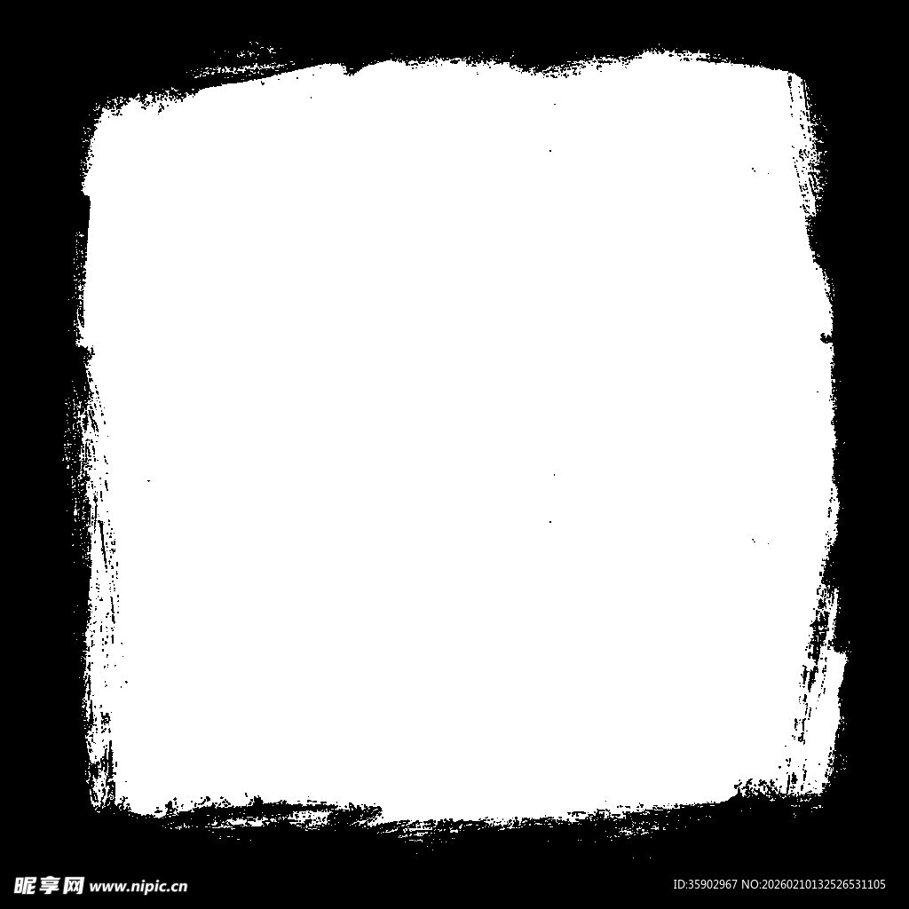 黑色墨边白色方形背景