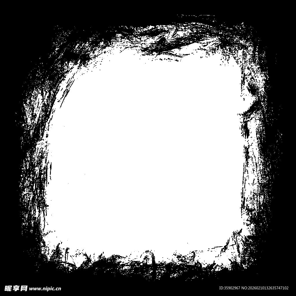 黑色墨痕边框空白背景图