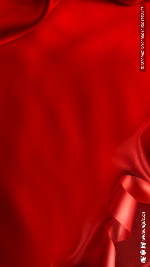 红色丝绸布料特写