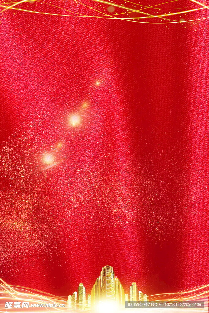 红色金纹华丽背景图