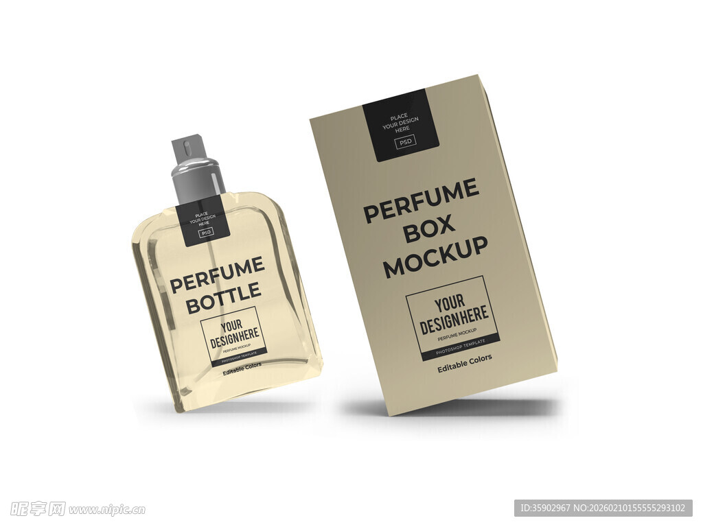 男士香水及包装盒展示