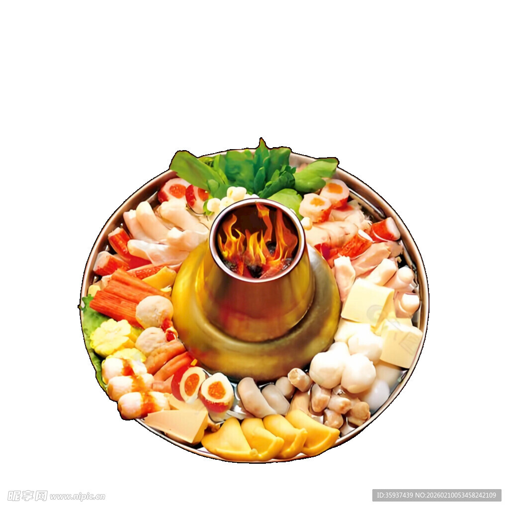 铜锅涮菜拼盘