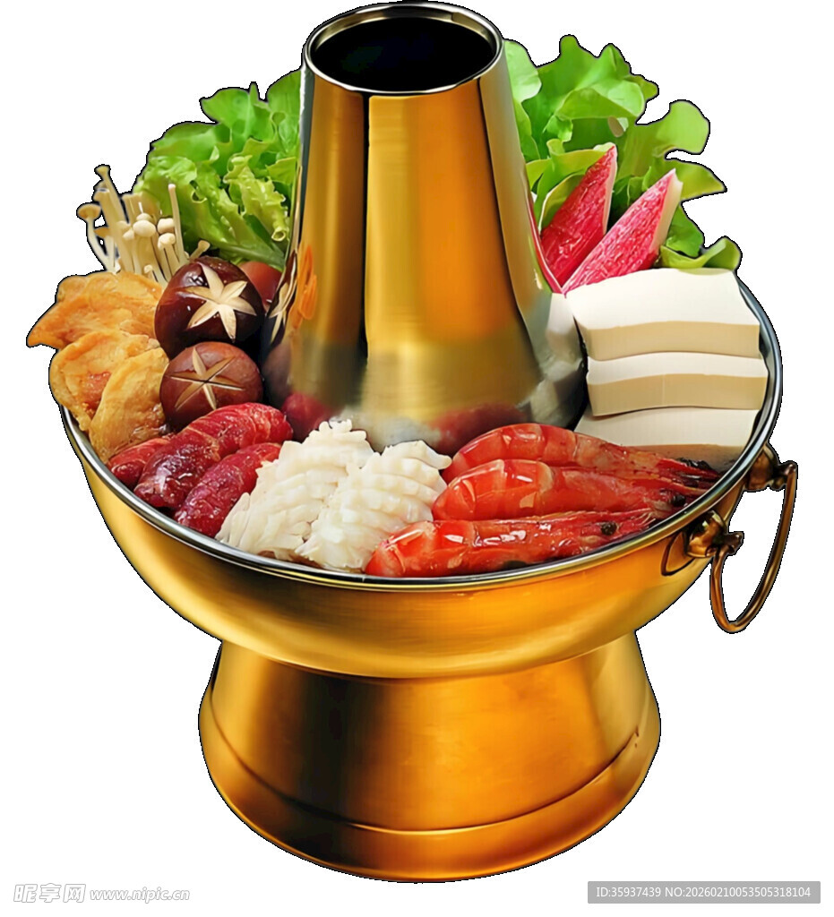 铜锅涮肉食材丰富诱人