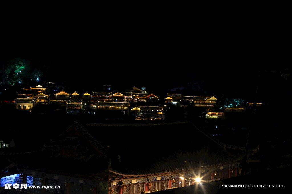 城市璀璨夜景俯瞰图