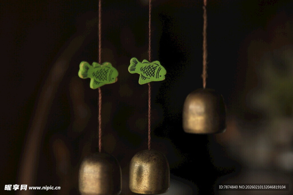 绿色小象风铃挂件