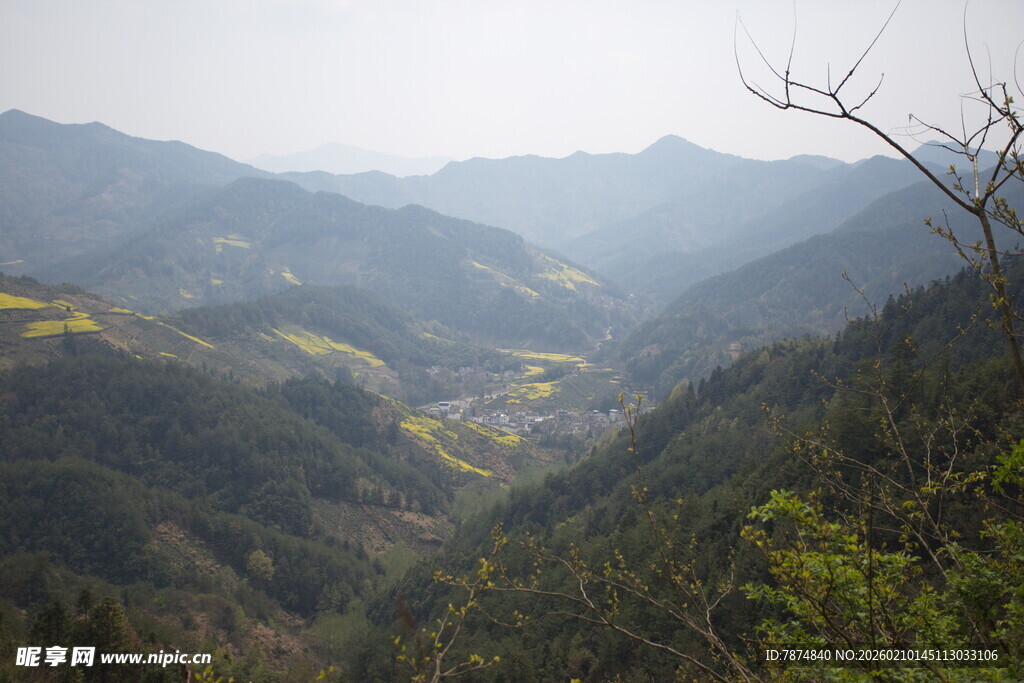 山间美景 绿意盎然的山谷