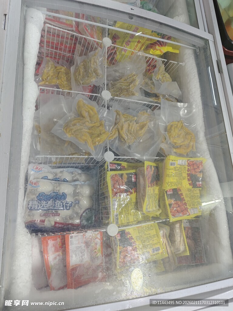 冰箱内丰富多样的冷冻食品