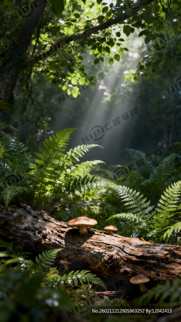 超写实3D渲染的森林背景