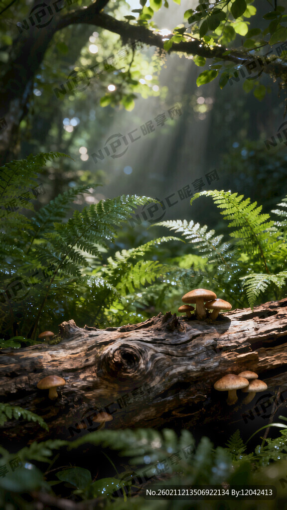 超写实3D渲染的森林背景