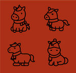 可爱卡通萌系小马