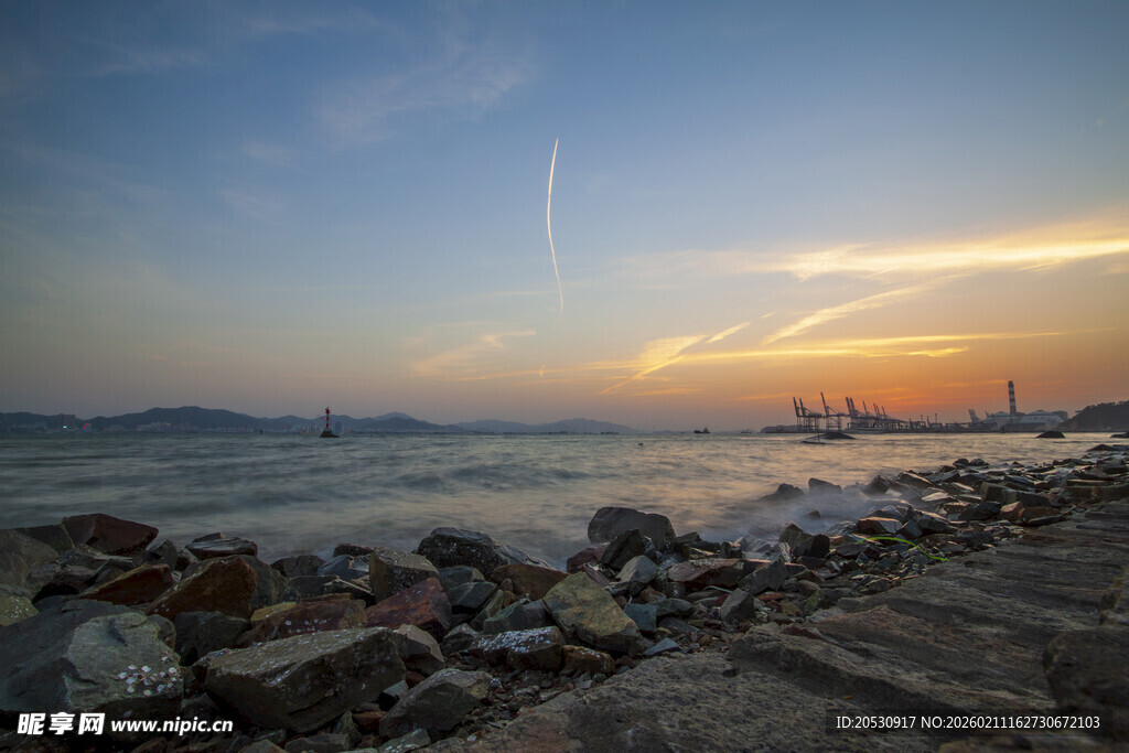 鼓浪屿海岸落日风光