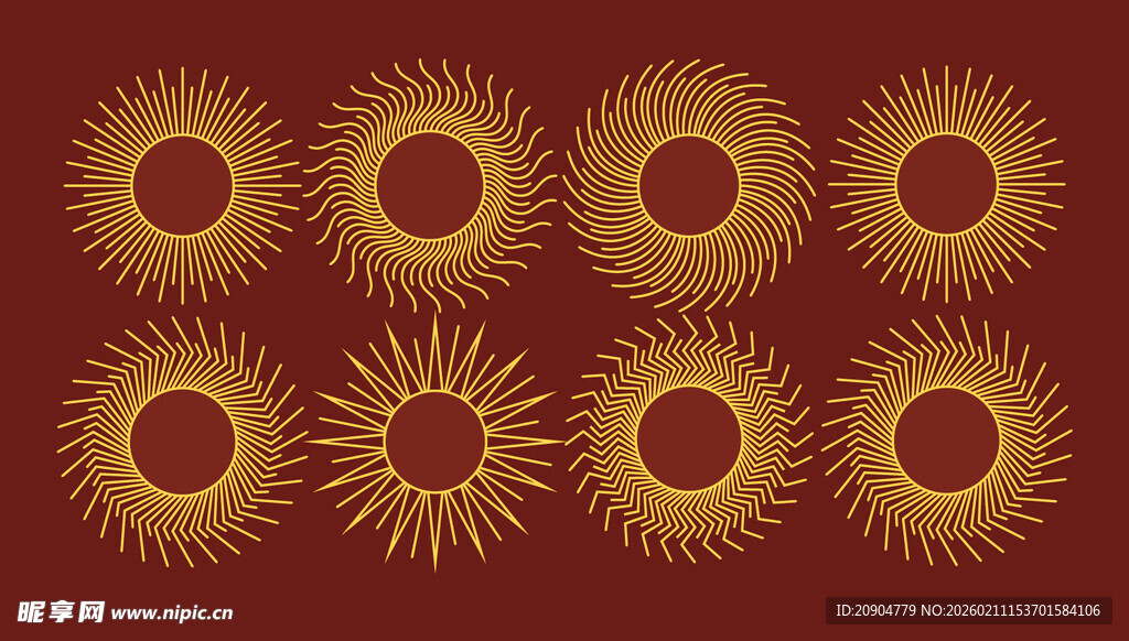 金色太阳图案