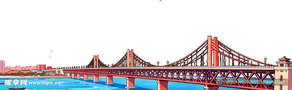 长江大桥卡通素材