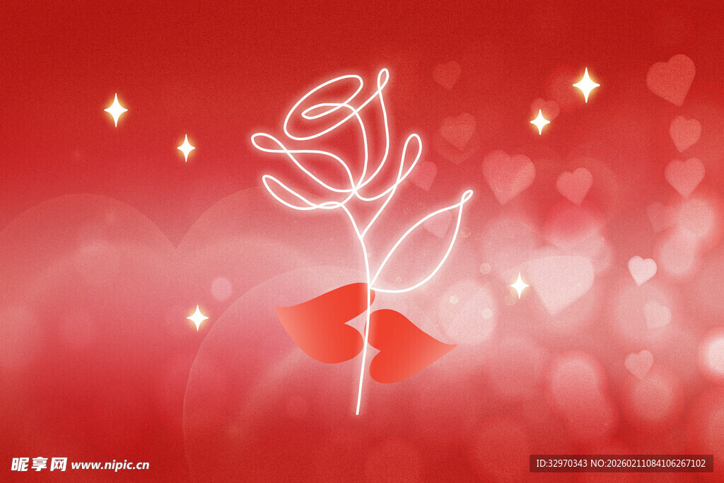 浪漫玫瑰爱心背景图案