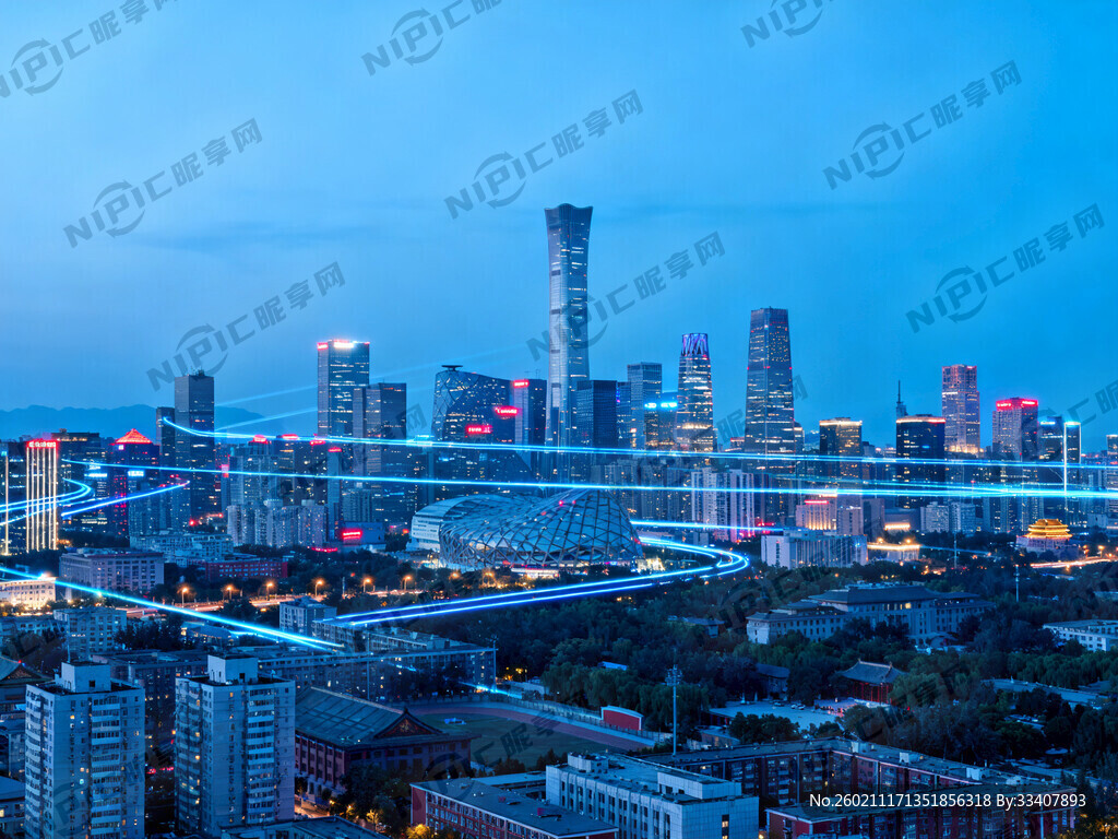 北京城市东城区广角全景