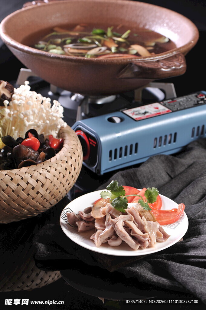 美味菜肴与便携炉灶展示