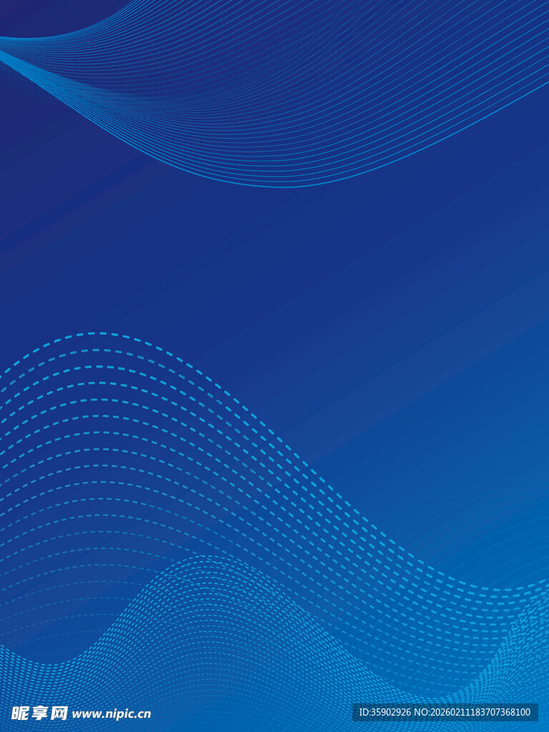 蓝色波浪线条科技风背景