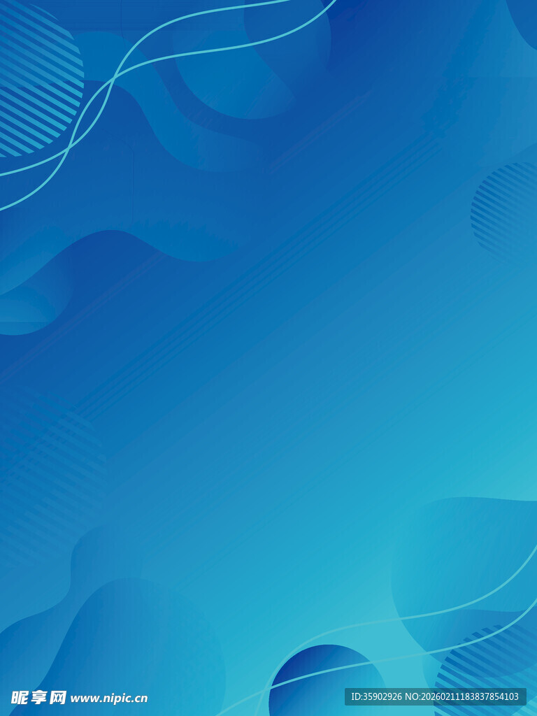 蓝色渐变抽象波浪背景图