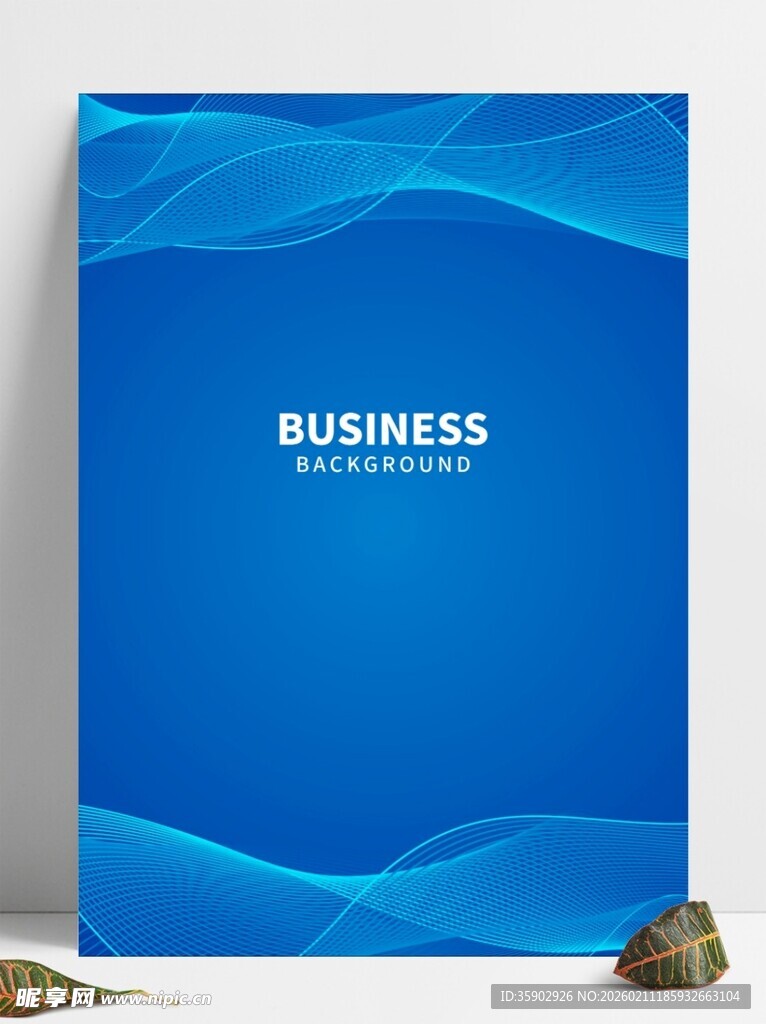 蓝色商务风背景画布展示