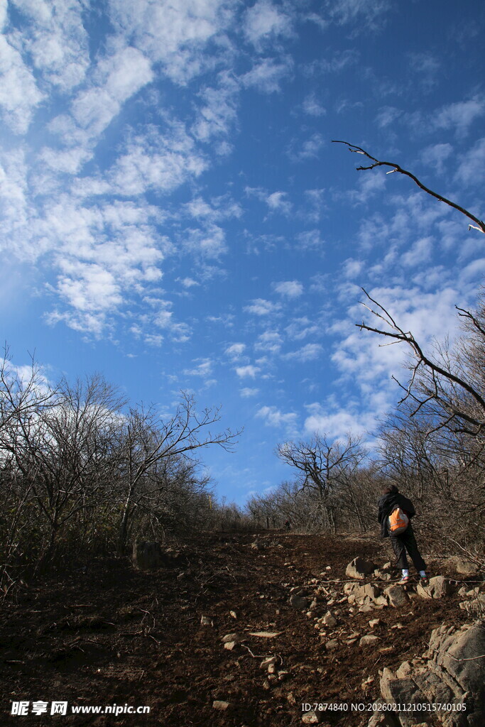 山间徒步者的自然之旅