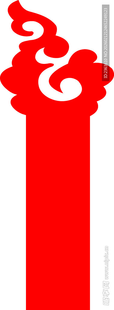 红色祥云装饰矢量图案