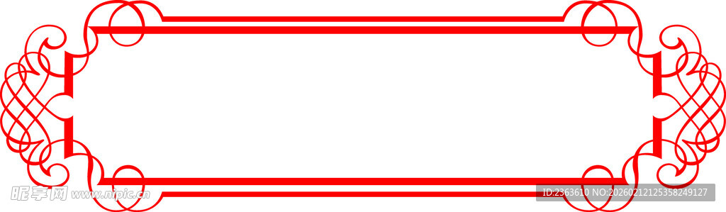 红色中式边框装饰图案