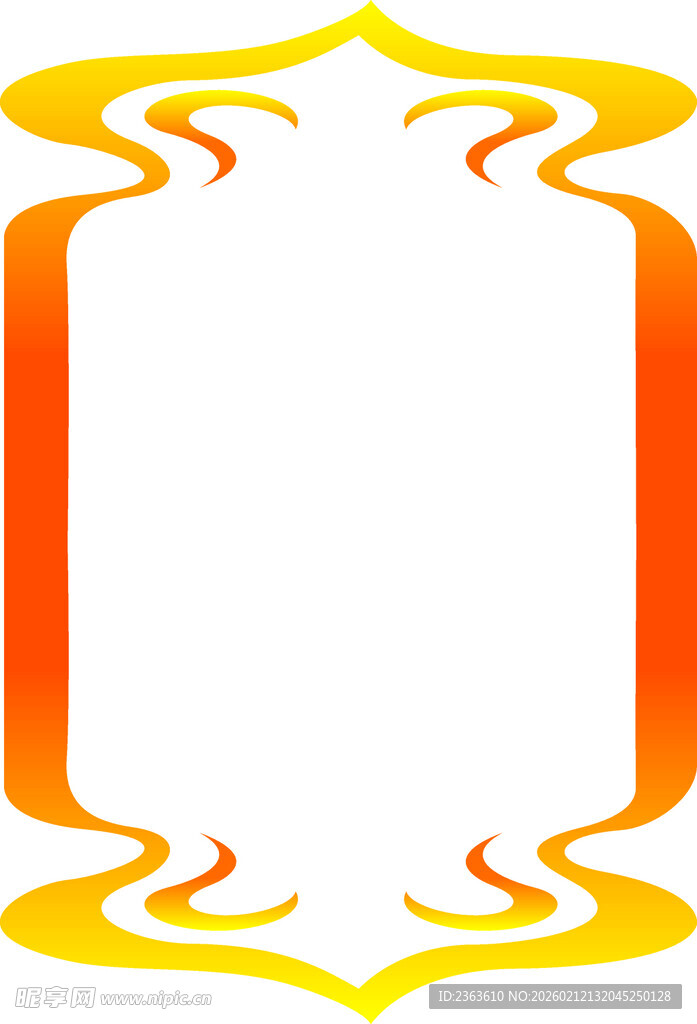 橙黄装饰性边框图案