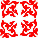 中式红色对称花纹图案