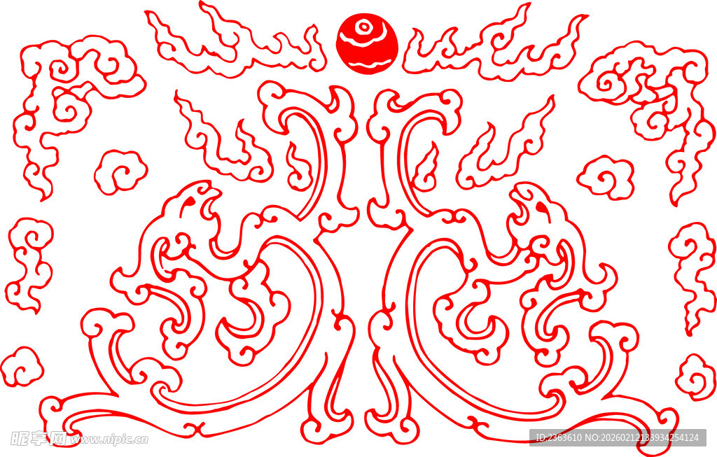 中式传统红色花纹图案