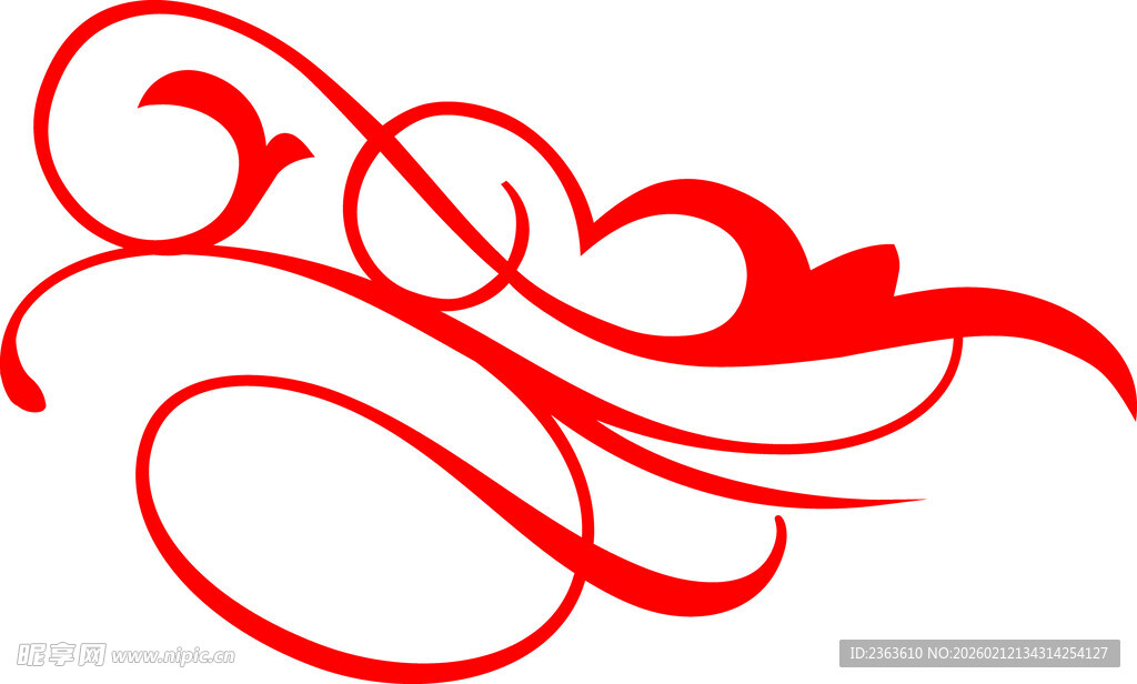 红色爱心花纹装饰图案