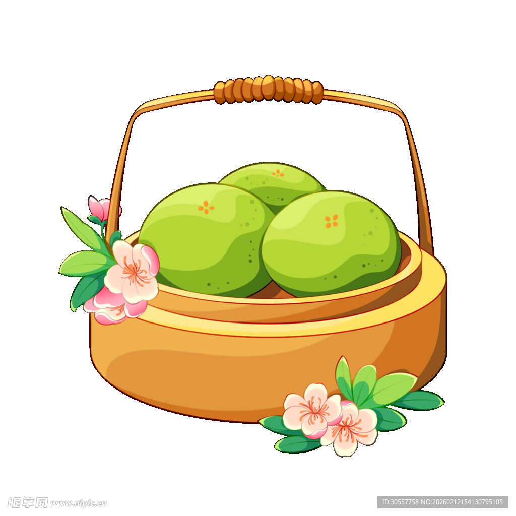 清明节国潮手绘青团美食