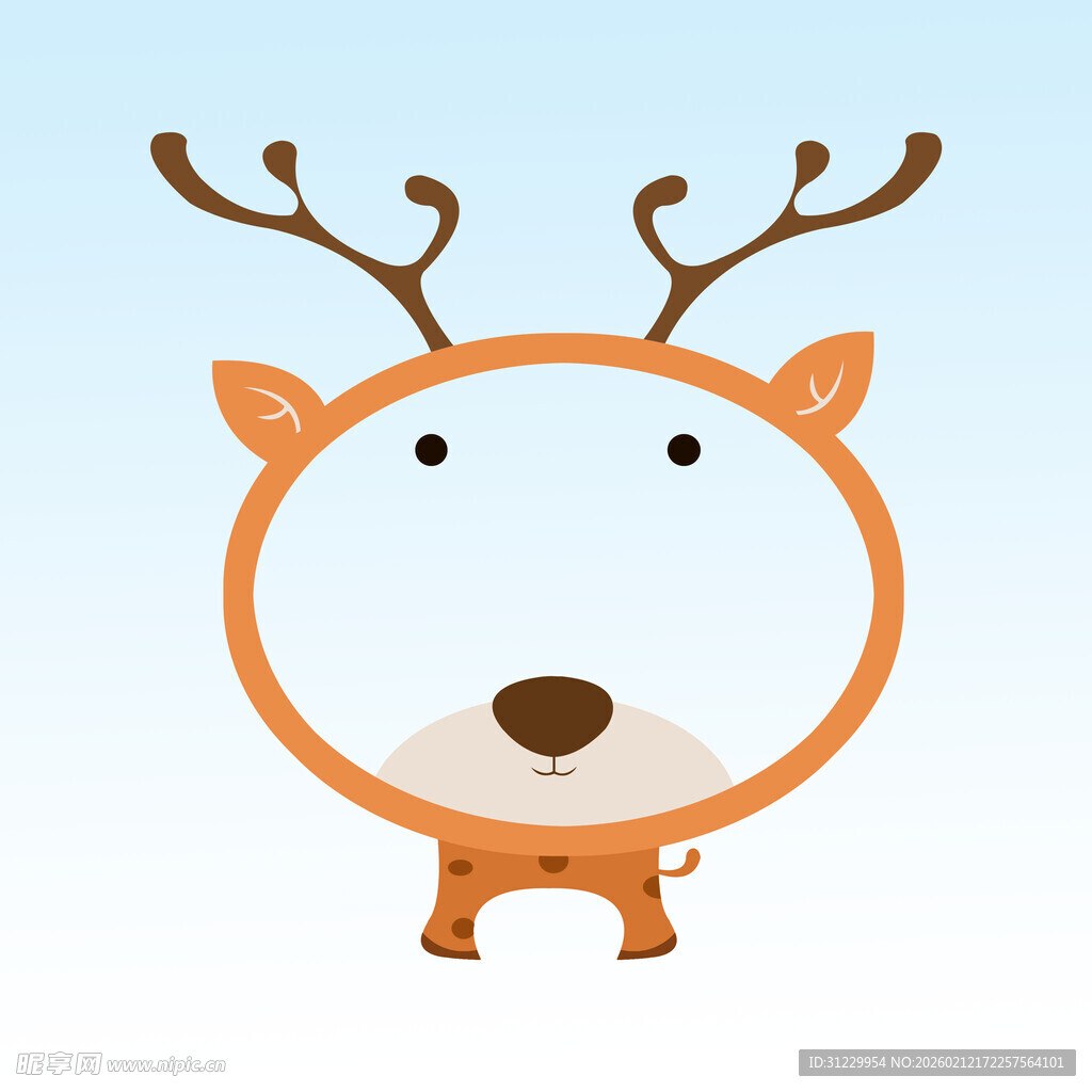 可爱卡通小鹿形象