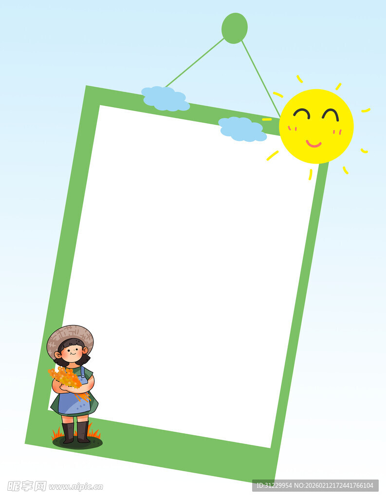 儿童旁的空白画板