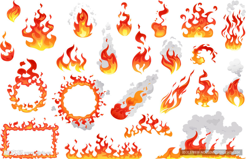 卡通火焰元素