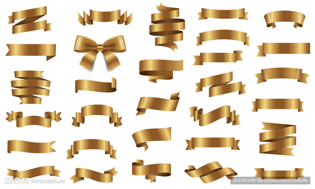 金色丝带标签