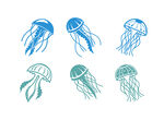 手绘水母图案