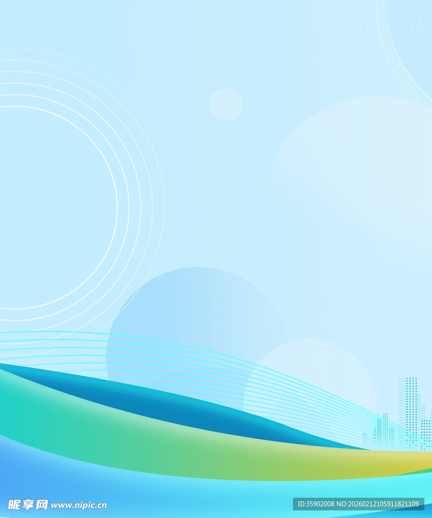 清新渐变波浪背景图