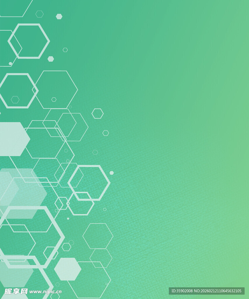 绿色六边形科技背景图