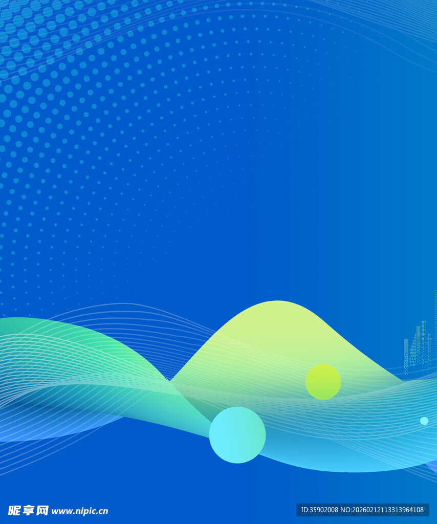 梦幻蓝绿渐变流体图案