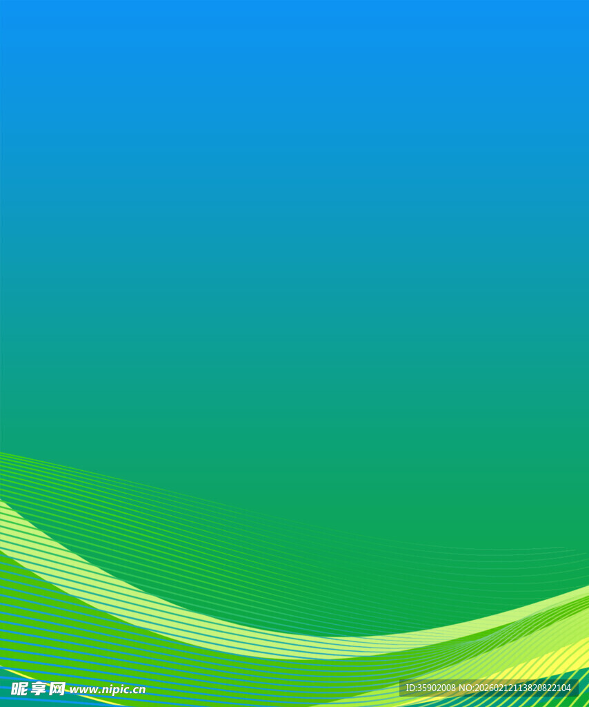 渐变蓝绿波浪背景图