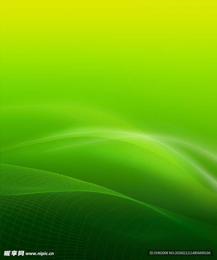 绿色渐变波浪背景图