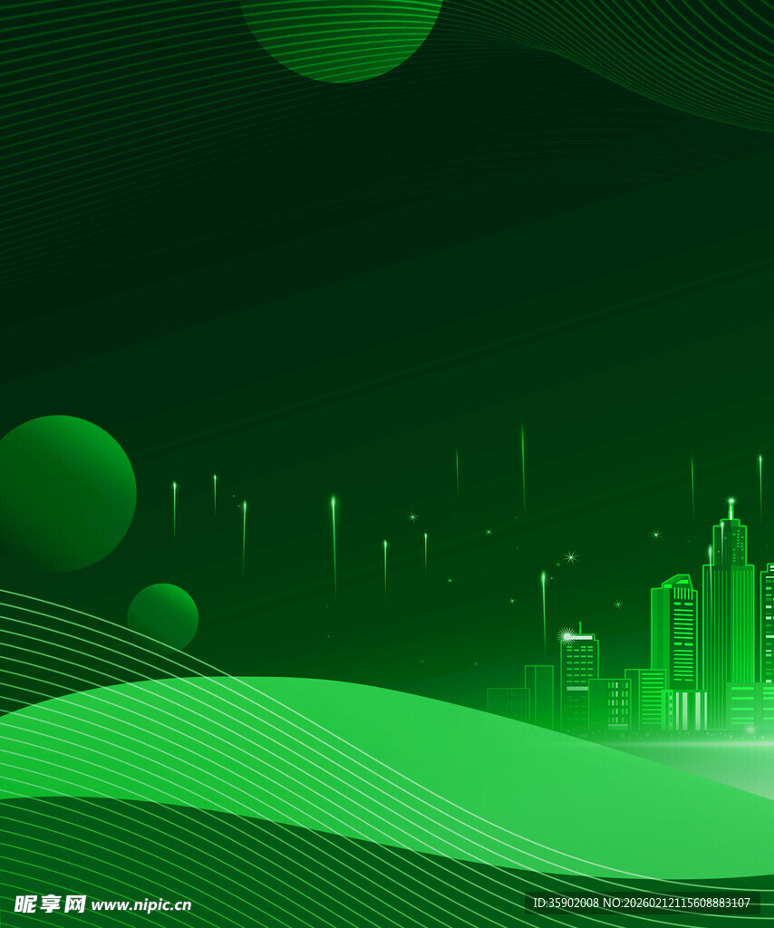 绿色科技城市背景图