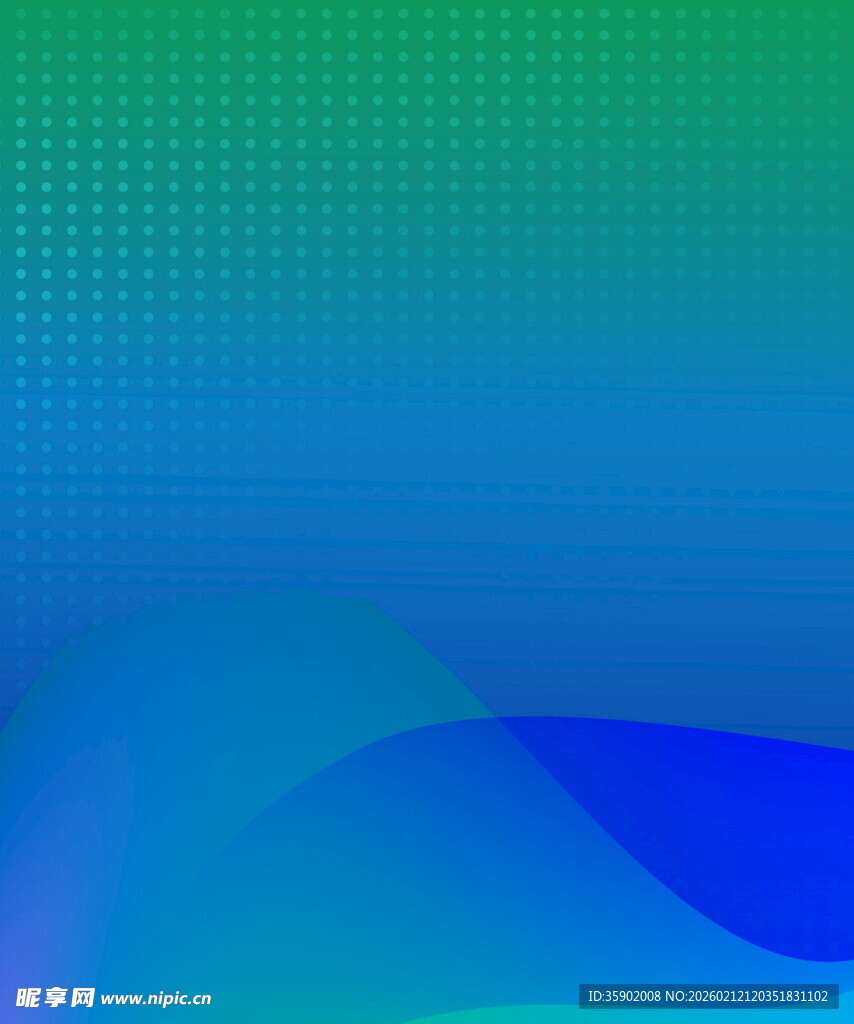 蓝绿渐变波浪背景图