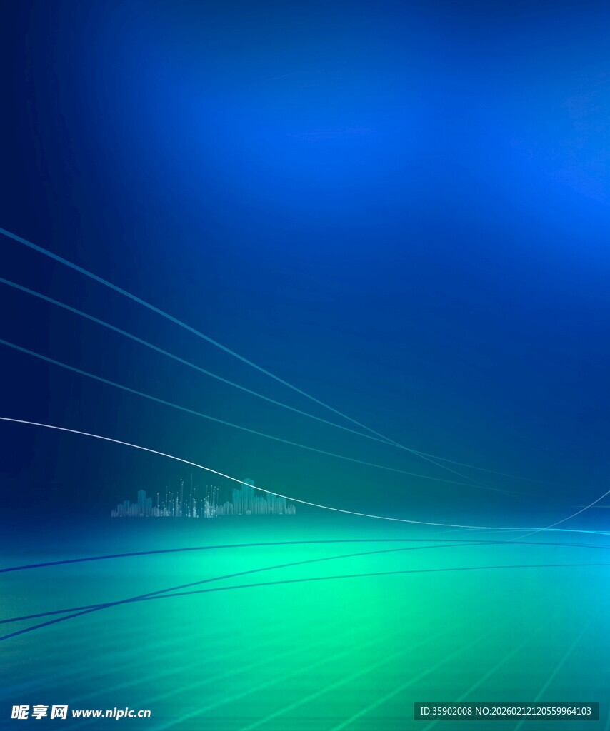 梦幻蓝绿渐变光线背景